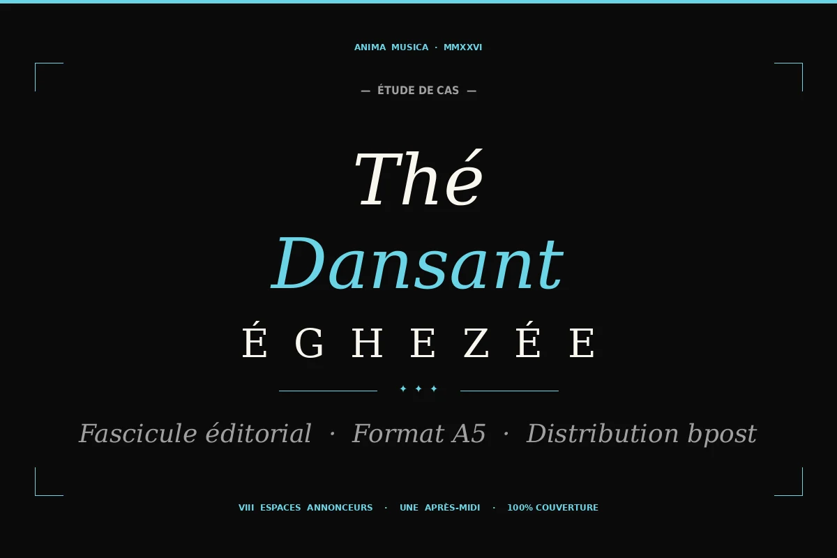 Fascicule éditorial Thé Dansant Éghezée — Anima Musica