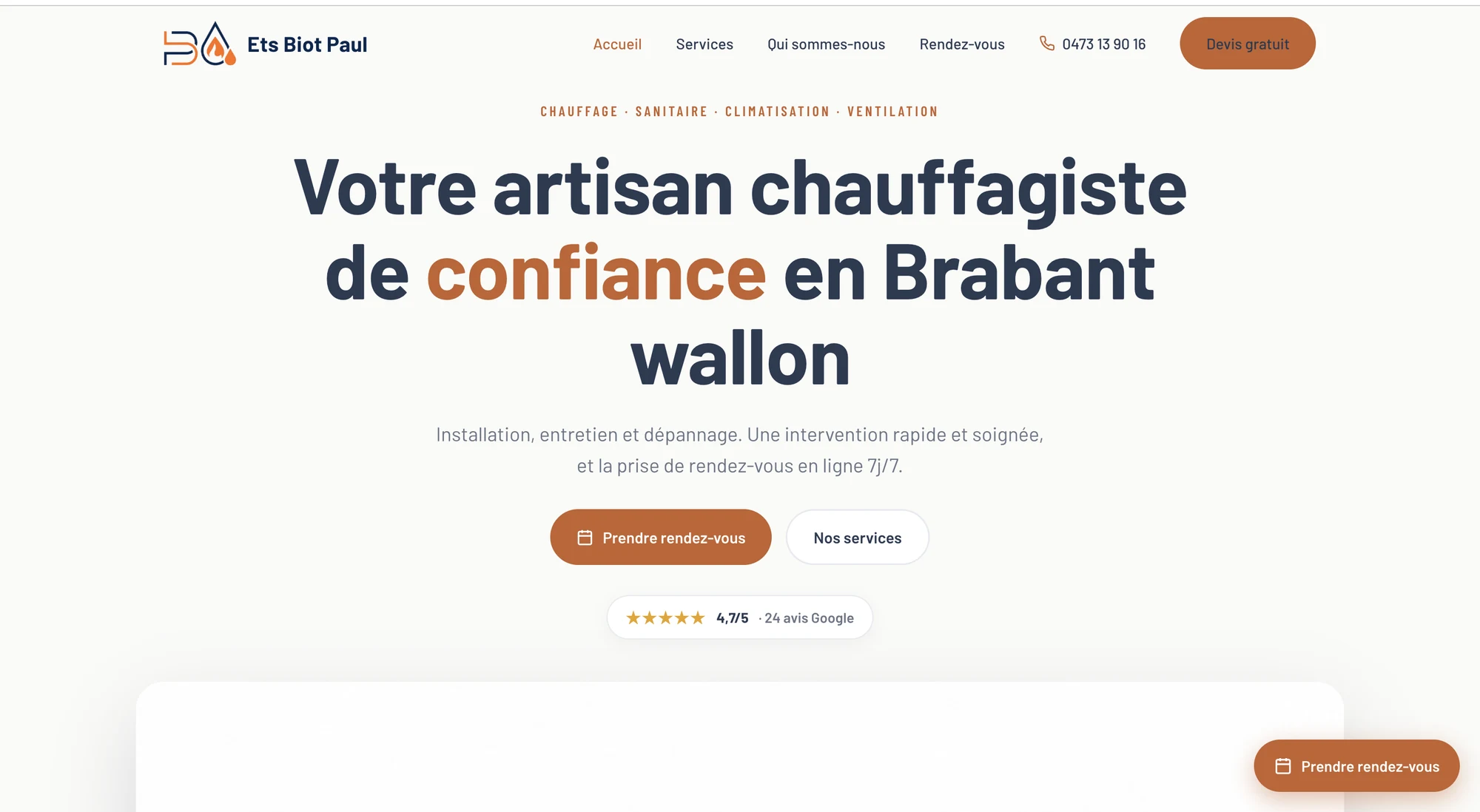 Site internet des Ets Paul Biot